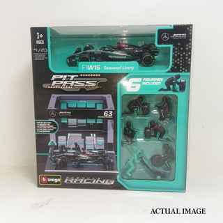 Racing Car Pit Pass Set | Die-Cast Car with 6-Piece Pit Crew &amp; Paddock Garage