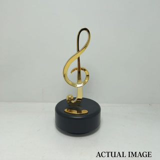 Musical Notes Wind-Up Music Box – Golden Rotating Melody Showpiece for Music Lovers

