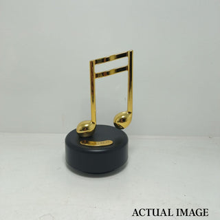 Musical Notes Wind-Up Music Box – Golden Rotating Melody Showpiece for Music Lovers
