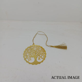 Tree of Life Metal Bookmark with Golden Tassel – Elegant Metallic Reading Companion
