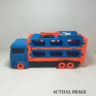 Transport Truck with 61-Inch Dual Race Track – Storage Carrier Playset
