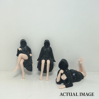 Hooded Silence Figurine – Minimalist Aesthetic Art (Set of 3)