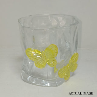 Aesthetic Butterfly Glass Cup – 3D Butterfly Embellished Drinking Glass