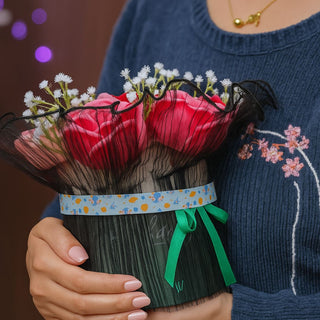 Rose Bloom Candle Bouquet | Handcrafted Soy Wax Rose Candles Gift Box