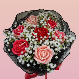 Rose Candle Bouquet - Top View