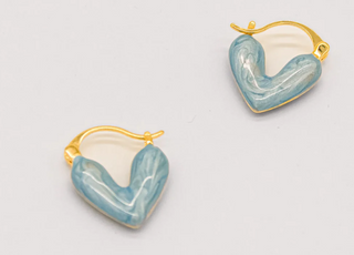 महिलाओं के लिए लिटिल बर्डी लाल रंग के दिल के आकार के स्टड इयररिंग 