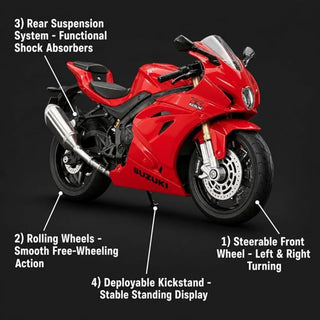 Suzuki GSX-R1000 1:18 Scale Die-Cast Metal Bike 