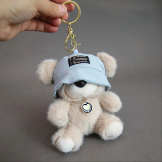 Teddy Bear Keychain with Cap 