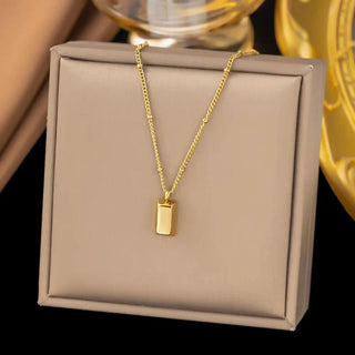 Tiny Brick Pendant Necklace