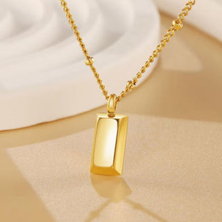 Tiny Brick Pendant Necklace