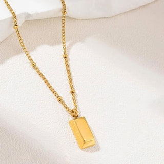 Tiny Brick Pendant Necklace