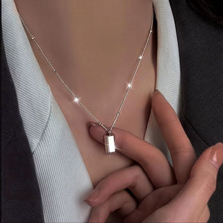 Tiny Brick Pendant Necklace