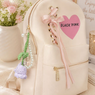 Tulip &amp; Pearl Crochet Bag Tag