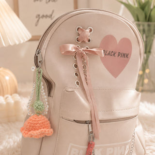 Tulip &amp; Pearl Crochet Bag Tag