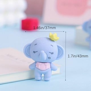 Cutie Elephant Eraser [set of 4] | Return Gift Idea for Kids – Assorted Colour - Geekmonkey
