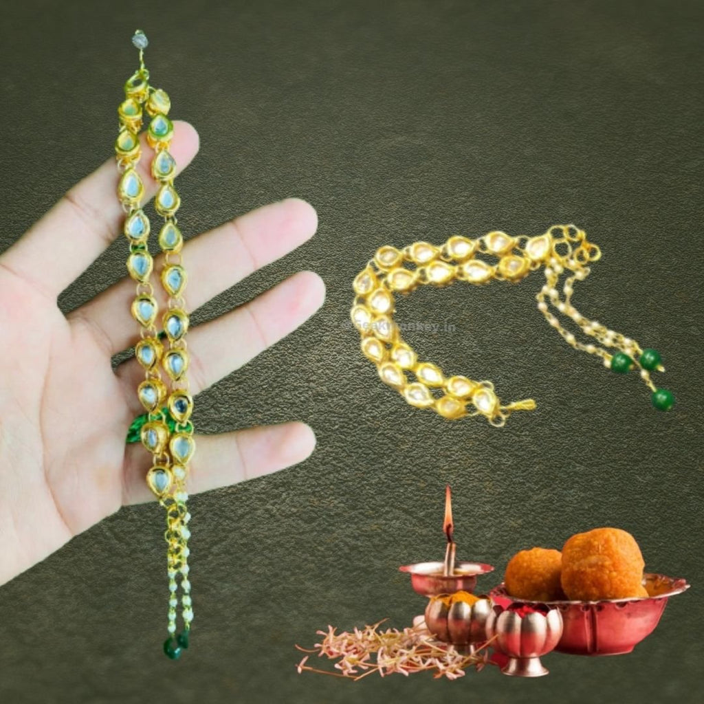 Heavy Kundan Rakhi for Bhai and Bhabhi – Geekmonkey