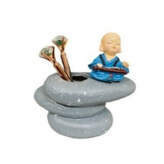Meditating Monk Pen Stand