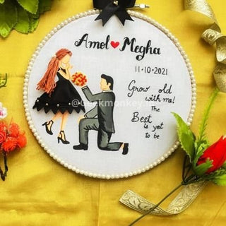Custom Embroidered Hoop - Save the Date