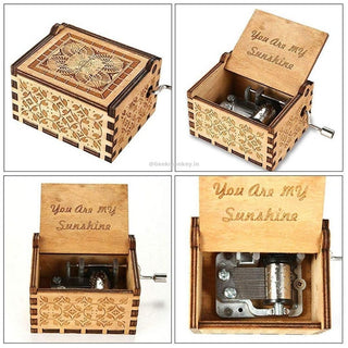 My Sunshine Music Box - Hand Crank Wood Box