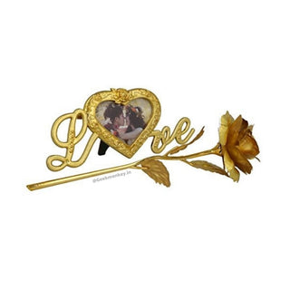 Valentine's Day Gold Rose with Frame