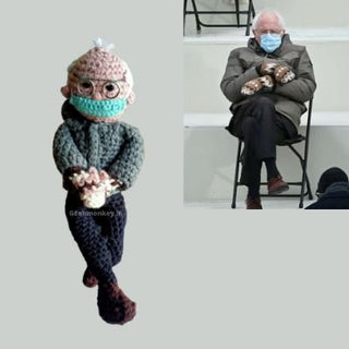 Bernie Sanders Action Figure - Handmade Crochet Doll