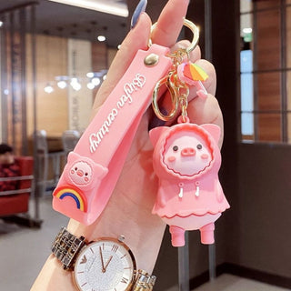 Piggy in a Raincoat Keychain - 3D keychain