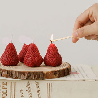 Strawberry Shaped Candle (pack of 4)