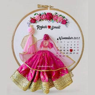 Traditional Embroidered Hoop - Save the Date
