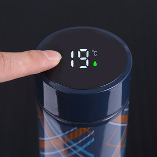 Temperature Water Bottle with Plaid Print [Vacuum Flask]