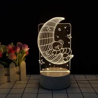 Sleepy Moon Acrylic Lamp
