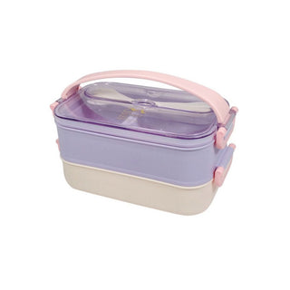 Double Layer Bento Box with Handle |  Spacious Stainless Steel Compartments - Geekmonkey