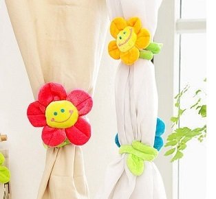 Curtain Clasps Clip Flexible-Cute Cartoon Sunflower