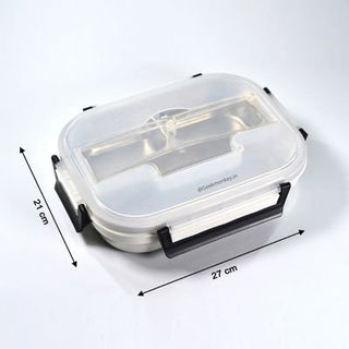 Steel Lunch Box with Heating Compartment