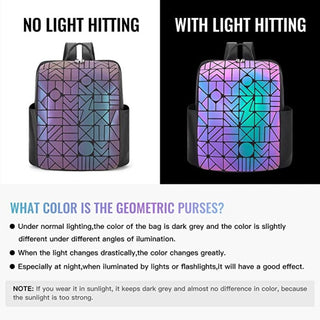 Geometric Luminous Bag Glow in The Dark Holographic Reflective Backpacks