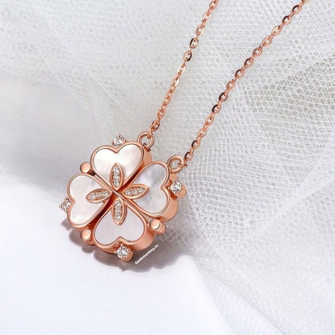 TUSIVA JEWELLERY MOTHER OF PEARL MAGNETIC CLOVER HEART NECKLACE Copper  Plated Stainless Steel Necklace Price in India - Buy TUSIVA JEWELLERY  MOTHER OF PEARL MAGNETIC CLOVER HEART NECKLACE Copper Plated Stainless Steel