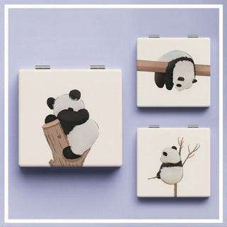 Lazy Panda Pocket Mirror [ High Resolution Print]