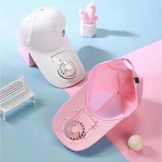 Mini Rechargeable Fan Cap | Portable USB Powered Cap with Fan