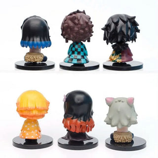 Demon Slayer Figurine Set of 6 [5 cm] | Tanjiro and Friends | Collectibles - Geekmonkey