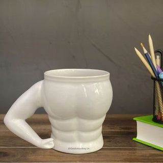 3D Muscle Mug - White