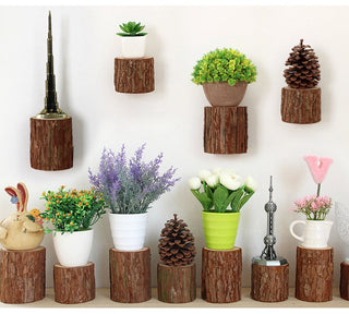 SHOWPEICE Wooden Log Wall Hanging