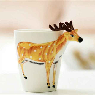 3D deer ceramic mug