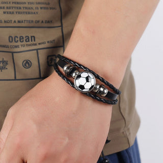 Cool Soccer Leather Bracelet