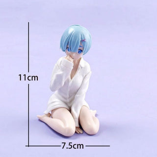 Realistic Sitting Rem Figurine - Anime Doll | Pretty Re-Zero Merchandise