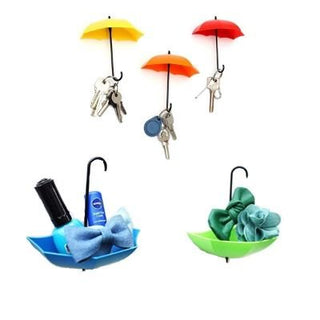 Umbrella Drop Style Clothes Key Hat Wall Hanger Hooks Set of 3 Pcs