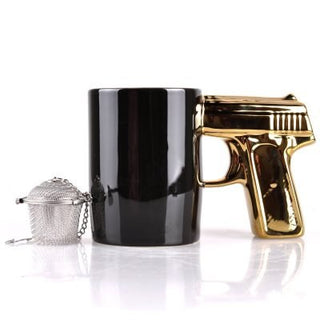 Black Mug Golden Gun
