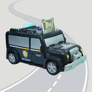 Police Jeep Coin Bank | Securicar Coin Safe with Password and Music