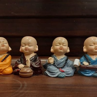 Meditating Monks - Pray for Peace (set of 4)