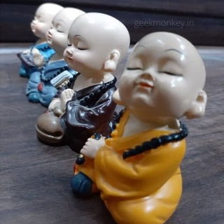 Meditating Monks - Pray for Peace (set of 4)