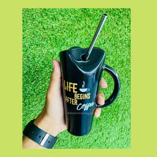 Ceramic Sipper with Steel Straw