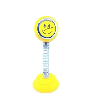 Yellow Color Smiley Spring Clock for Car Dashboard
